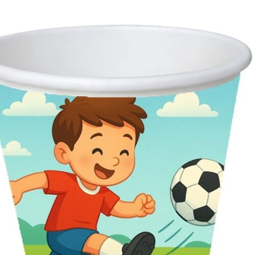 Copo de Papel Aniversário Festa Jogador de Futebol
