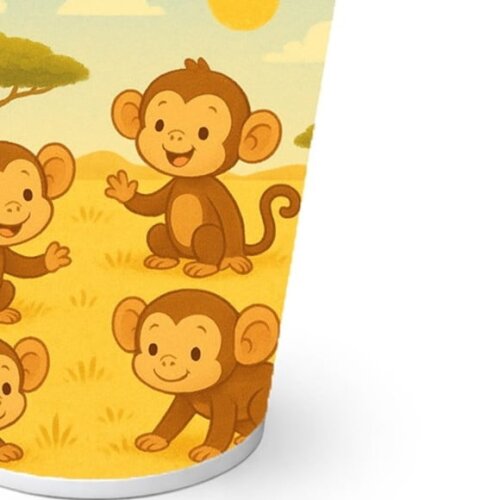 Copo de Papel Aniversário Festa Macaquinhos