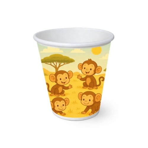 Copo de Papel Aniversário Festa Macaquinhos