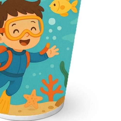 Copo de Papel Aniversário Festa Menino Mergulhador