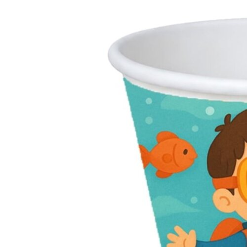 Copo de Papel Aniversário Festa Menino Mergulhador