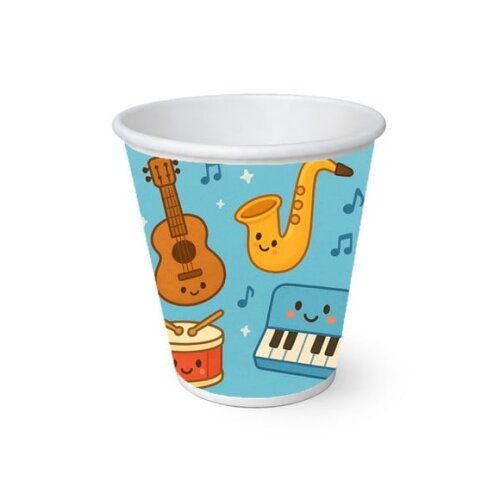 Copo de Papel Aniversário Festa Músicas Instrumentos