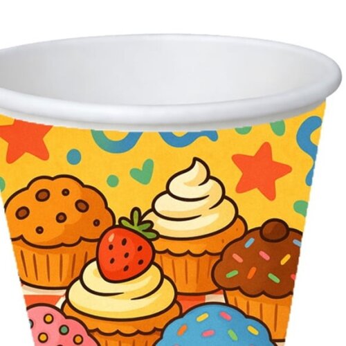 Copo de Papel Aniversário Festa Muffins
