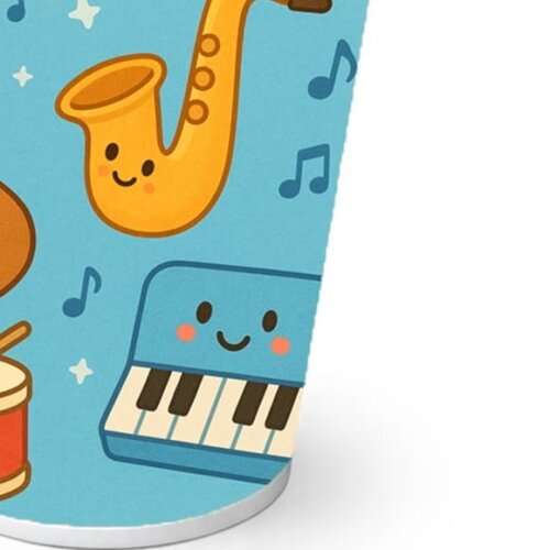 Copo de Papel Aniversário Festa Músicas Instrumentos