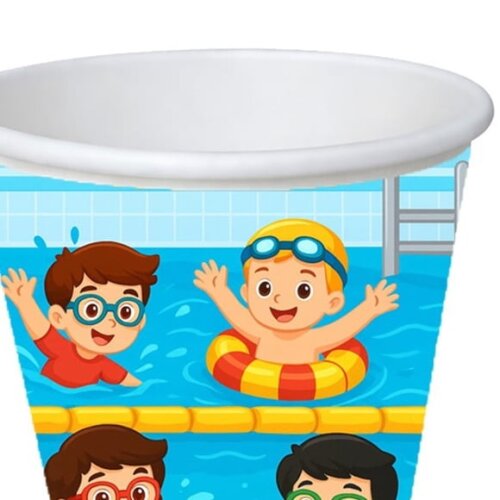 Copo de Papel Aniversário Festa Natação