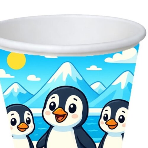 Copo de Papel Aniversário Festa Pinguins