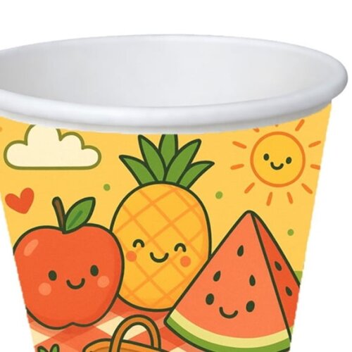 Copo de Papel Aniversário Festa Piquenique das Frutas