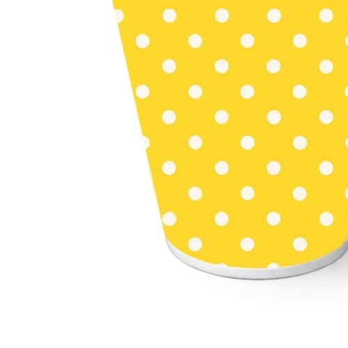 Copo de Papel Aniversário Festa Poá Amarelo