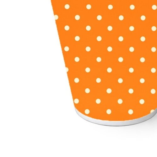 Copo de Papel Aniversário Festa Poá Laranja