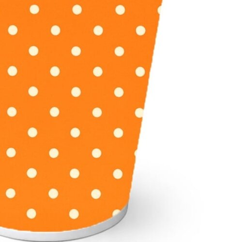 Copo de Papel Aniversário Festa Poá Laranja