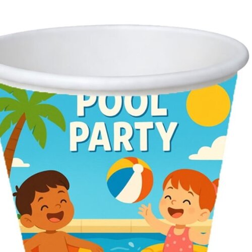 Copo de Papel Aniversário Festa Pool Party