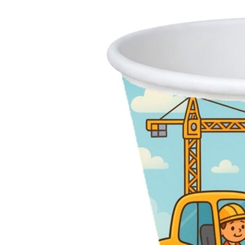 Copo de Papel Aniversário Festa Retroescavadeira