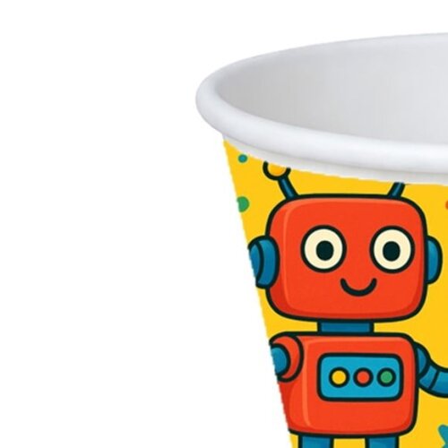 Copo de Papel Aniversário Festa Robôs Divertidos