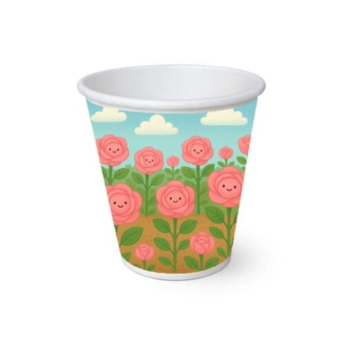 Copo de Papel Aniversário Festa Rosas Fofas