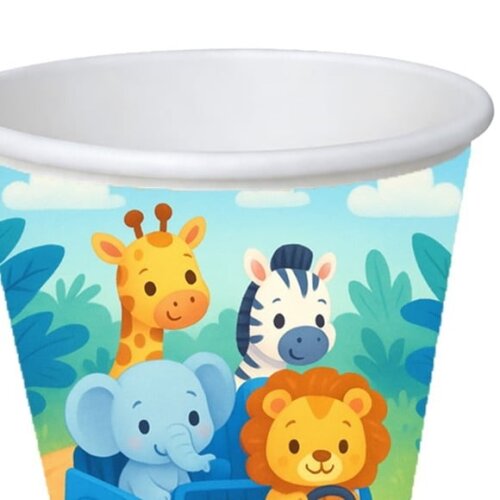 Copo de Papel Aniversário Festa Safari Azul