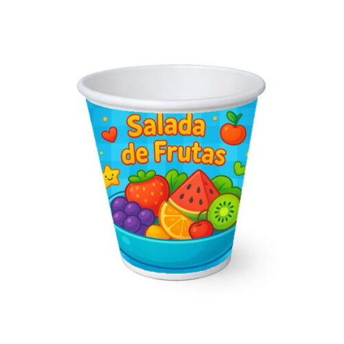 Copo de Papel Aniversário Festa Salada de Frutas
