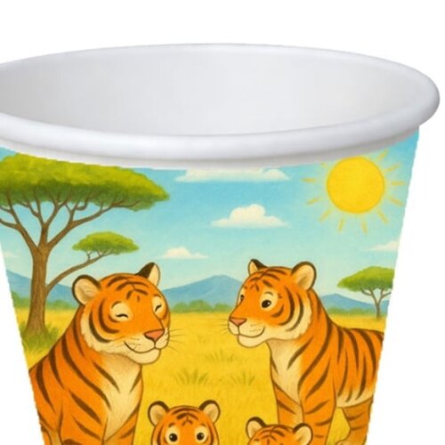 Copo de Papel Aniversário Festa Tigres