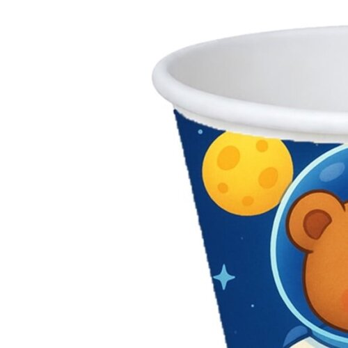 Copo de Papel Aniversário Festa Ursinho Astronauta