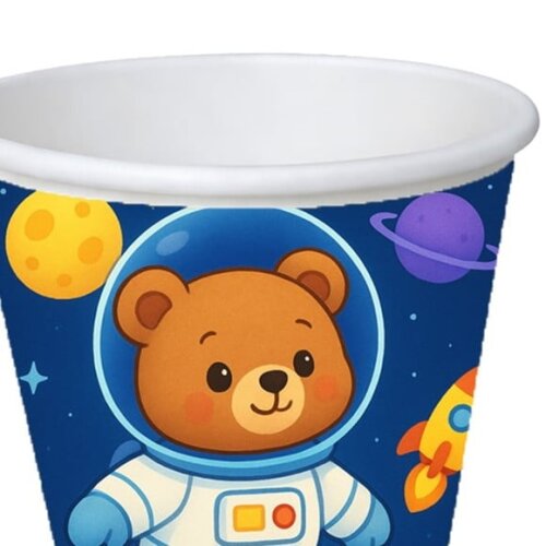 Copo de Papel Aniversário Festa Ursinho Astronauta