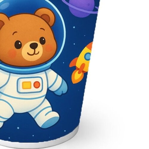 Copo de Papel Aniversário Festa Ursinho Astronauta