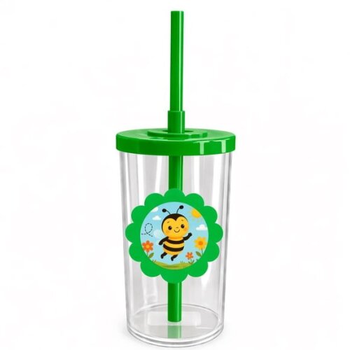 Copo Short Drink Flor Personalizado Abelhinha