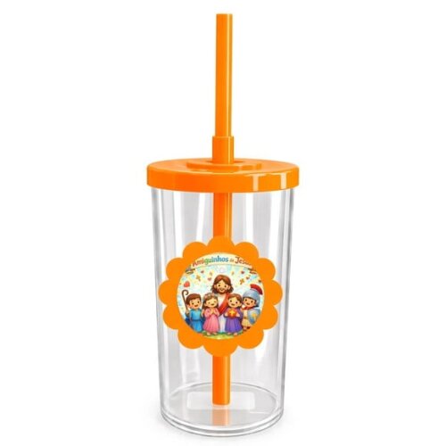 Copo Short Drink Flor Personalizado Amiguinhos de Jesus