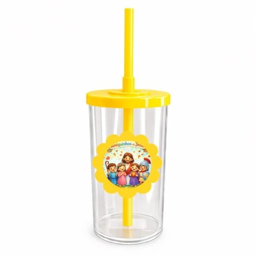 Copo Short Drink Flor Personalizado Amiguinhos de Jesus