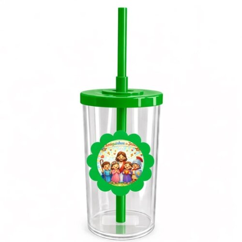 Copo Short Drink Flor Personalizado Amiguinhos de Jesus