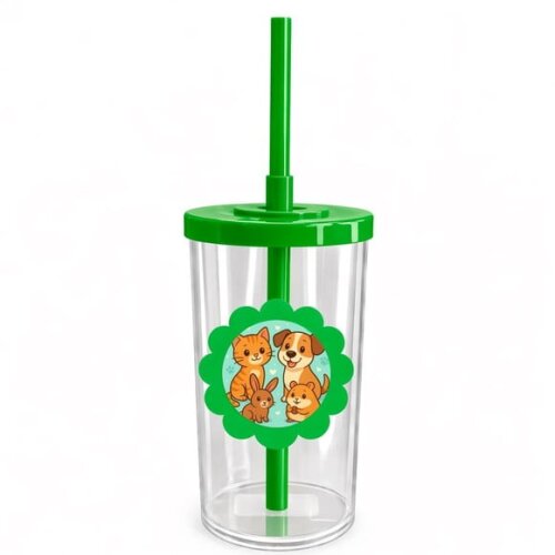 Copo Short Drink Flor Personalizado Animais de Estimação