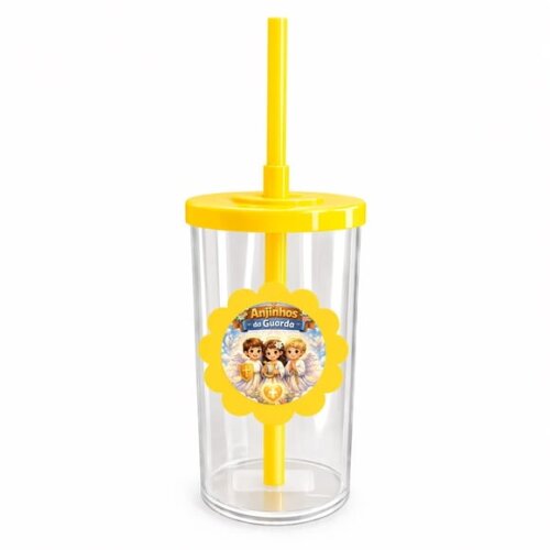 Copo Short Drink Flor Personalizado Anjinhos da Guarda