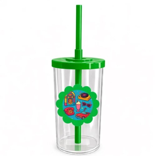 Copo Short Drink Flor Personalizado Anos 50