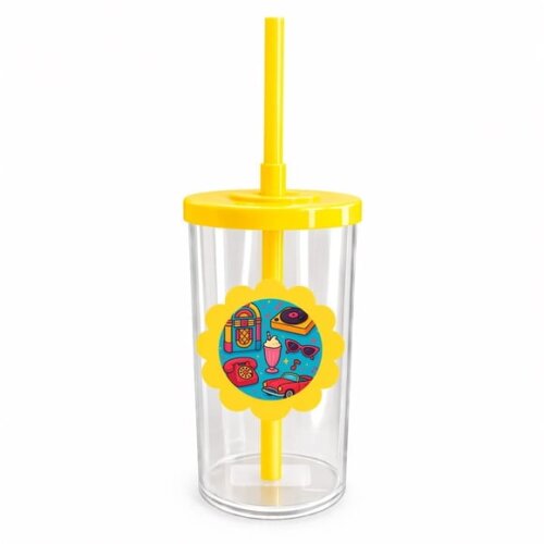Copo Short Drink Flor Personalizado Anos 50