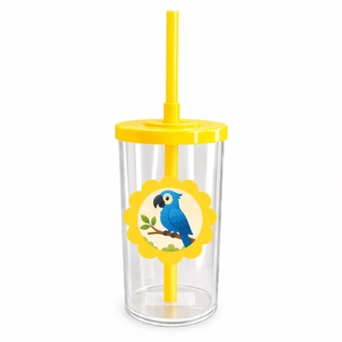 Copo Short Drink Flor Personalizado Arara Azul