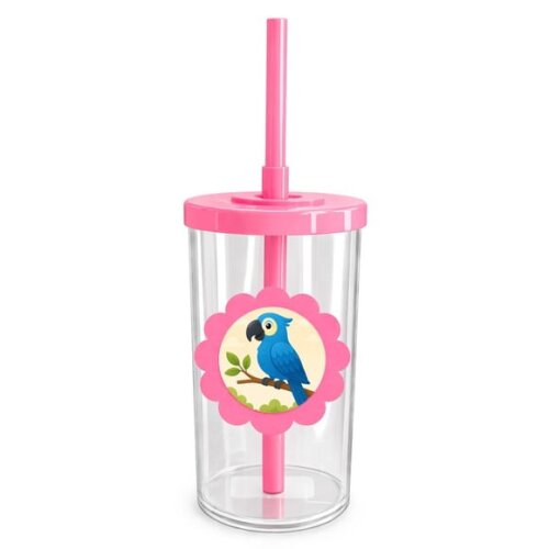 Copo Short Drink Flor Personalizado Arara Azul