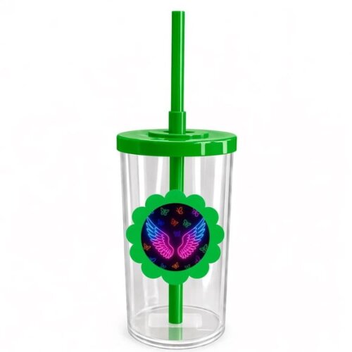 Copo Short Drink Flor Personalizado Asas Neon
