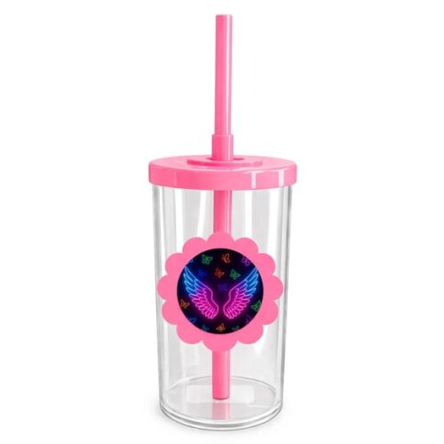 Copo Short Drink Flor Personalizado Asas Neon