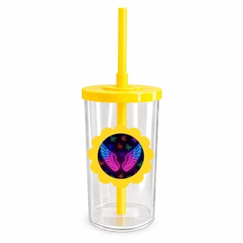 Copo Short Drink Flor Personalizado Asas Neon