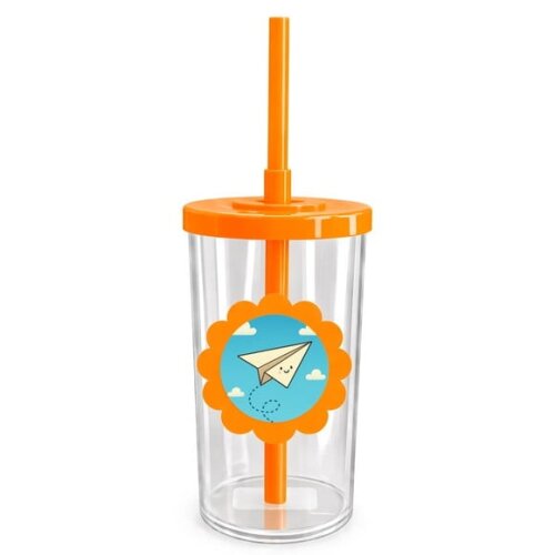 Copo Short Drink Flor Personalizado Aviãozinho de Papel