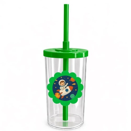 Copo Short Drink Flor Personalizado Aventura Espacial