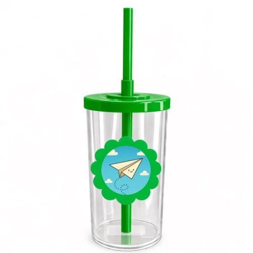 Copo Short Drink Flor Personalizado Aviãozinho de Papel