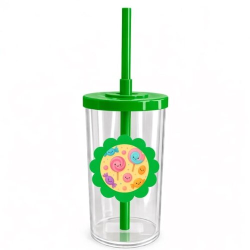 Copo Short Drink Flor Personalizado Balas e Pirulitos