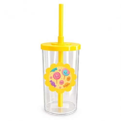 Copo Short Drink Flor Personalizado Balas e Pirulitos