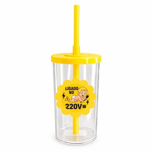 Copo Short Drink Flor Personalizado Bebê Ligado no 220v