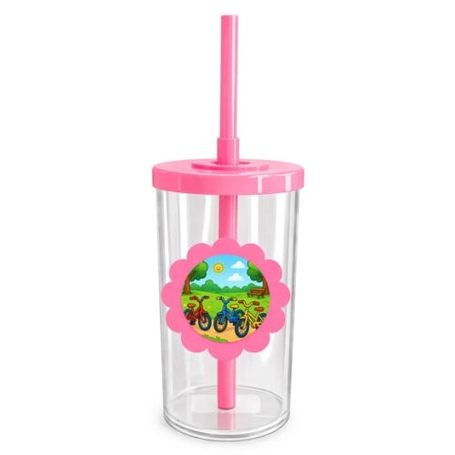 Copo Short Drink Flor Personalizado Bicicletas Coloridas