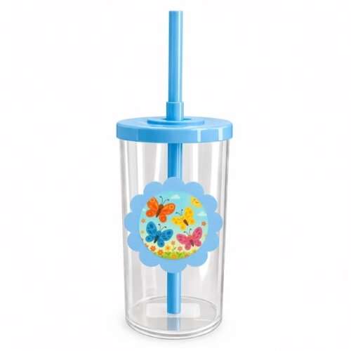 Copo Short Drink Flor Personalizado Borboletas