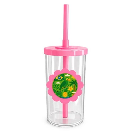 Copo Short Drink Flor Personalizado Brasil Verde Amarelo