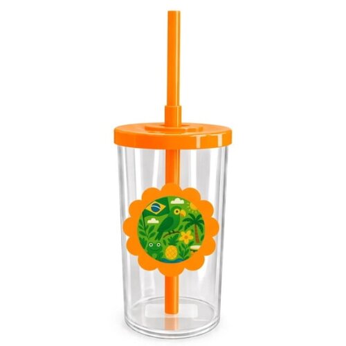 Copo Short Drink Flor Personalizado Brasil Verde Amarelo