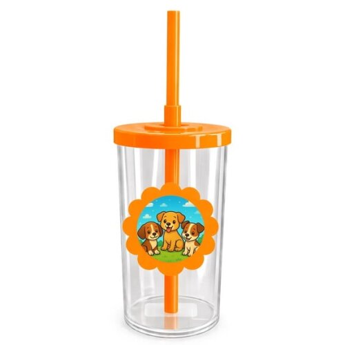 Copo Short Drink Flor Personalizado Cachorrinhos