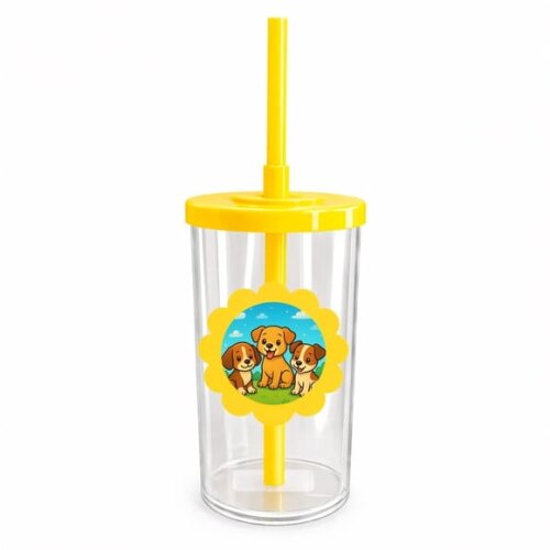 Copo Short Drink Flor Personalizado Cachorrinhos