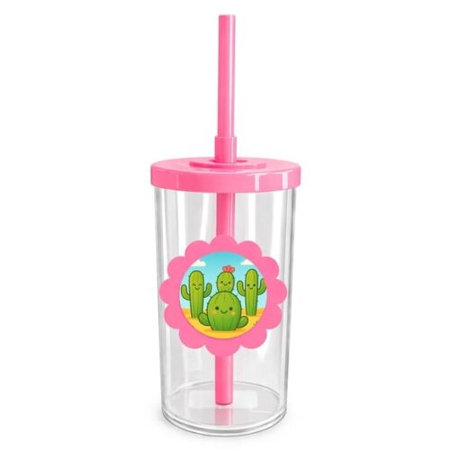 Copo Short Drink Flor Personalizado Cactos Fofos